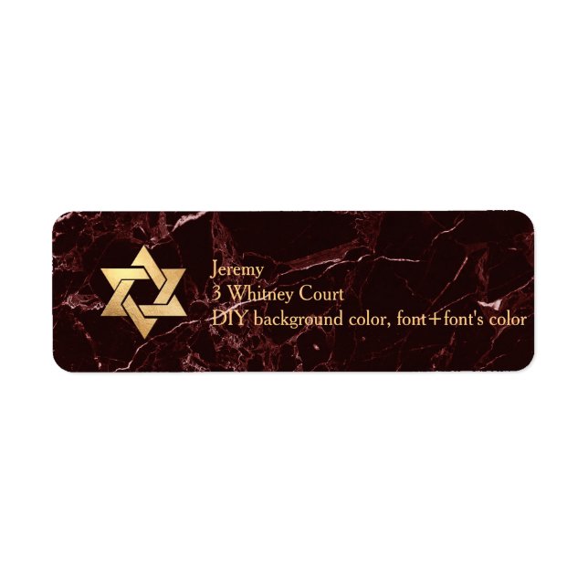 PixDezines Marsala Red Marble Star of Daivd (Front)