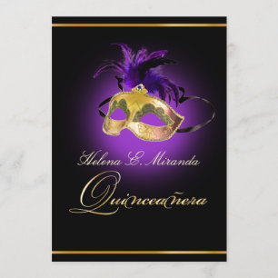 PixDezines Masquerade/amethyst purple/DIY colour!! Invitation