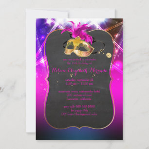 PixDezines Masquerade/Quince/Laser Lights Invitation