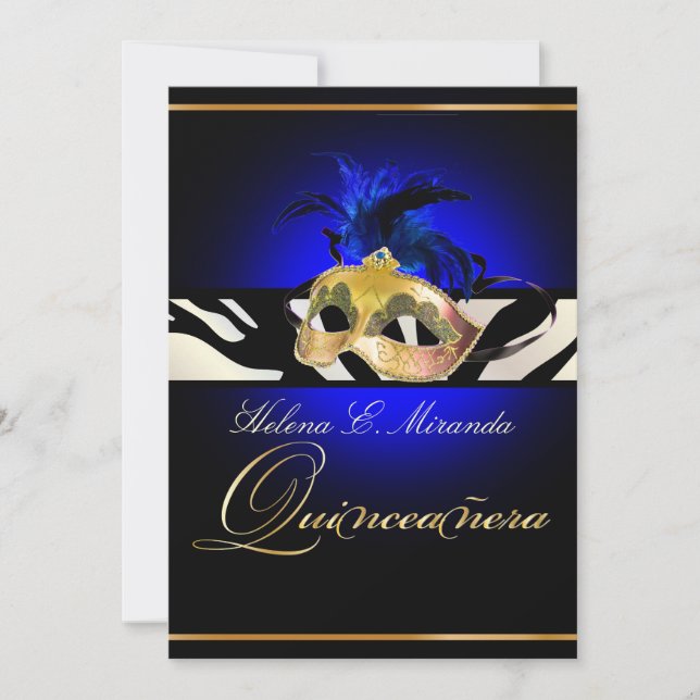 PixDezines Masquerade/Quincenera/DIY colour!! Invitation (Front)