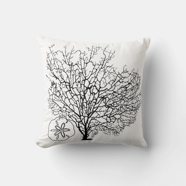 PixDezines maui coral+starfish/diy backgrounds Throw Pillow (Front)