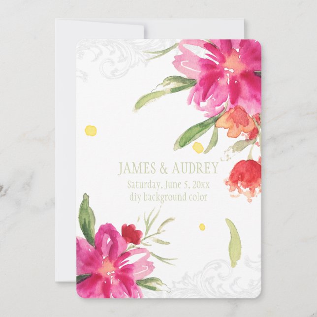 PixDezines may flower/watercolor Invitation (Front)
