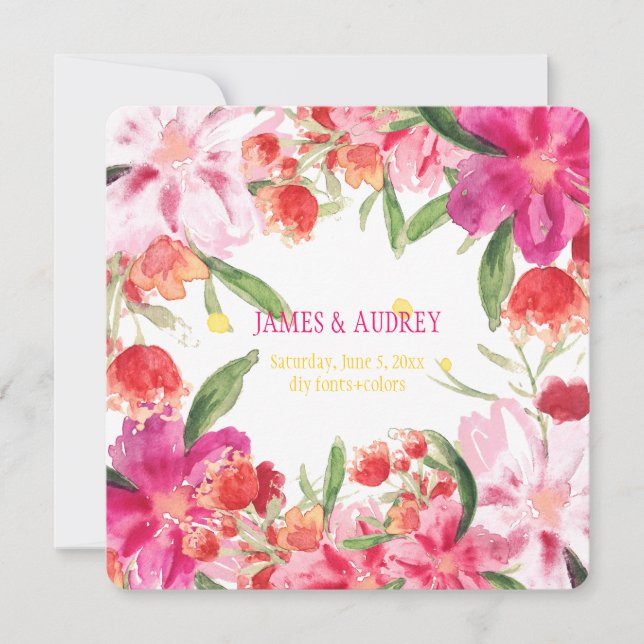 PixDezines may flower/watercolor Invitation (Front)