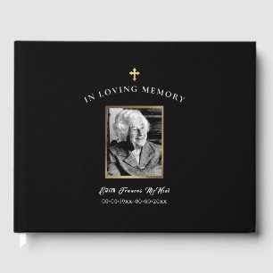 PixDezines Memorial / Funeral w Cross Guest Book