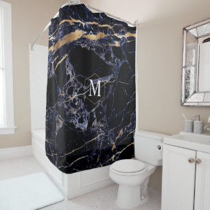 PixDezines MIDNIGHT BLU MARBLE+MONOGRAM