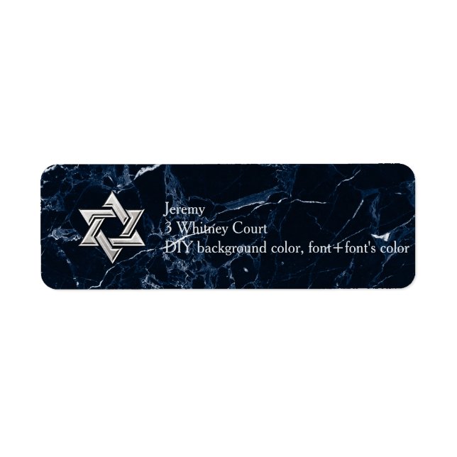 PixDezines Midnight Blue Marble Star of Daivd (Front)