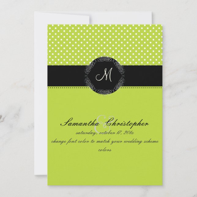 PixDezines Mini dots|DIY background colours, lime Invitation (Front)