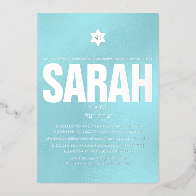 PixDezines Minimalist DIY Bat Mitzvah (Front)