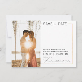 PixDezines Minimalist Faux Gold Frame Invitation