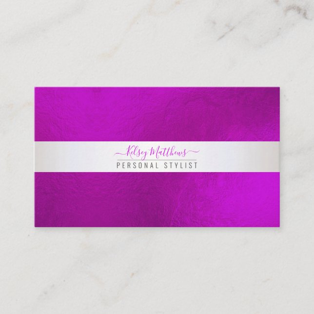 PixDezines Minimalist Radiant Magenta Business Card (Front)
