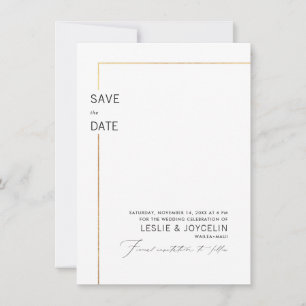 PixDezines Minimalist Typography Faux Gold Frame Invitation