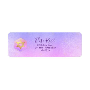 PixDezines Mitzvah Aquarelle Agate Purple Étiquett