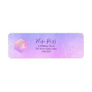 PixDezines Mitzvah Aquarelle Agate Purple Étiquett