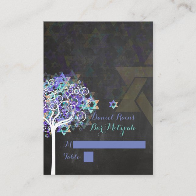 PixDezines mitzvah carte de place/arbre de vie (Devant)