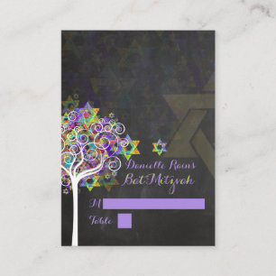 PixDezines mitzvah place cards/tree of life Card