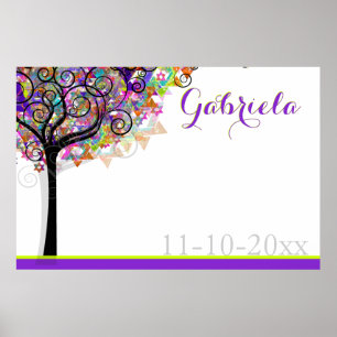 PixDezines Mitzvah Tree of Life Sign In Board