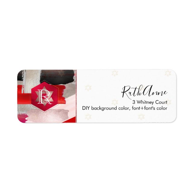 PixDezines Mitzvah Watercolor Swatches Red+Black (Front)