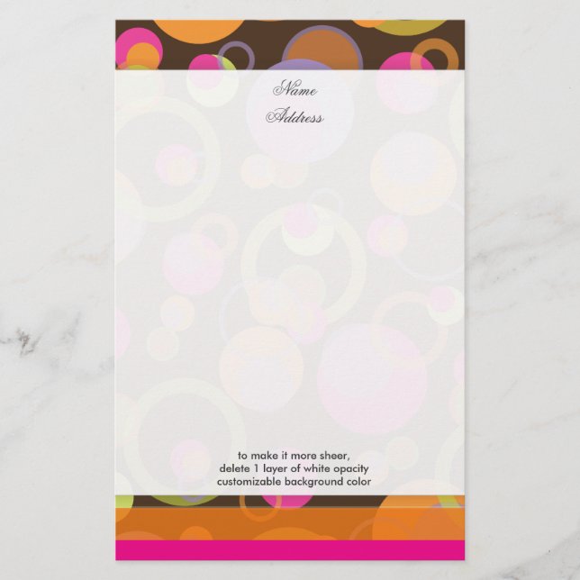 PixDezines Mod Bubbles, custom background colour!! Stationery (Front)