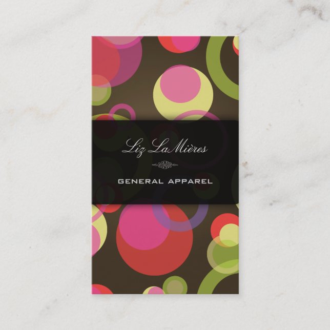 PixDezines Mod Bubbles / Retro Syle + Colours Business Card (Front)