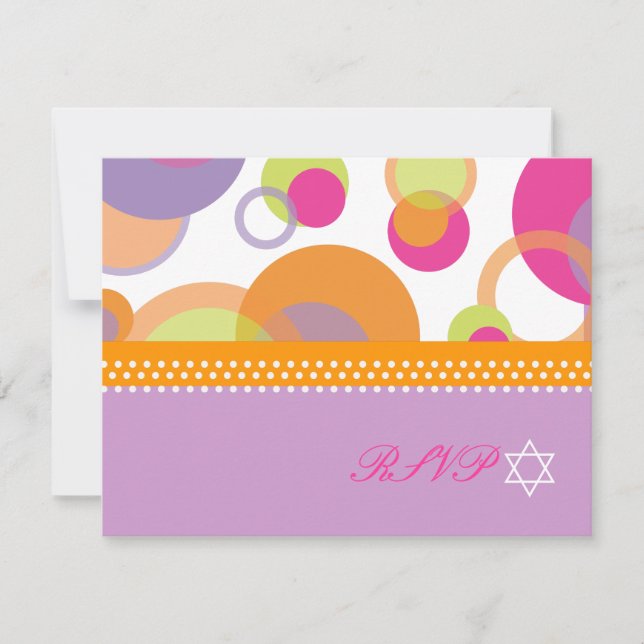 PixDezines Mod Bubbles RSVP to Bat  Mitvah (Front)