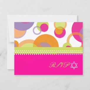 PixDezines Mod Bubbles RSVP to Bat Mitvah Card
