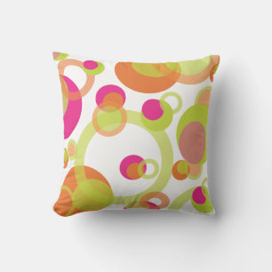 PixDezines mod bubbles/tangerine/diy background Throw Pillow