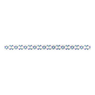PixDezines Mod Star of David, Blue, Hanukkah Satin Ribbon