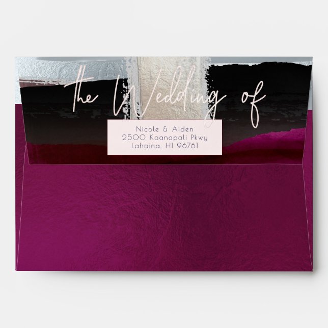 PixDezines Modern Art Aqua Blue, Rose Gold Envelope (Back (Top Flap))