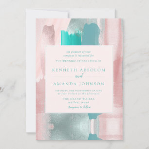 PixDezines Modern Art Colour Teal Sage Invitation
