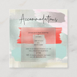 PixDezines Modern Art Seafoam Coral Accommodations Enclosure Card
