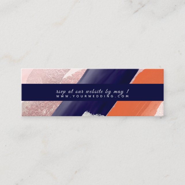 PixDezines Modern Art, Watercolor RSVP Enclosure Mini Business Card (Front)