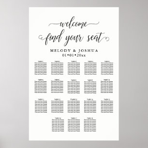 PixDezines Modern Calligraphy Font, Seating Chart