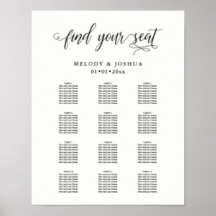 PixDezines Modern Calligraphy Font, Seating Chart