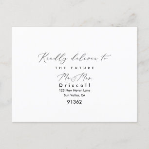 PixDezines Modern Elegant Calligraphy RSVP w Meal Invitation Postcard