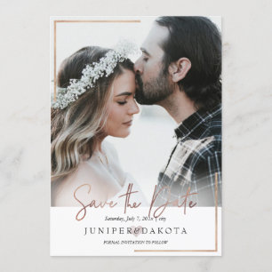 PixDezines Modern Framed Photo Save the Date cards