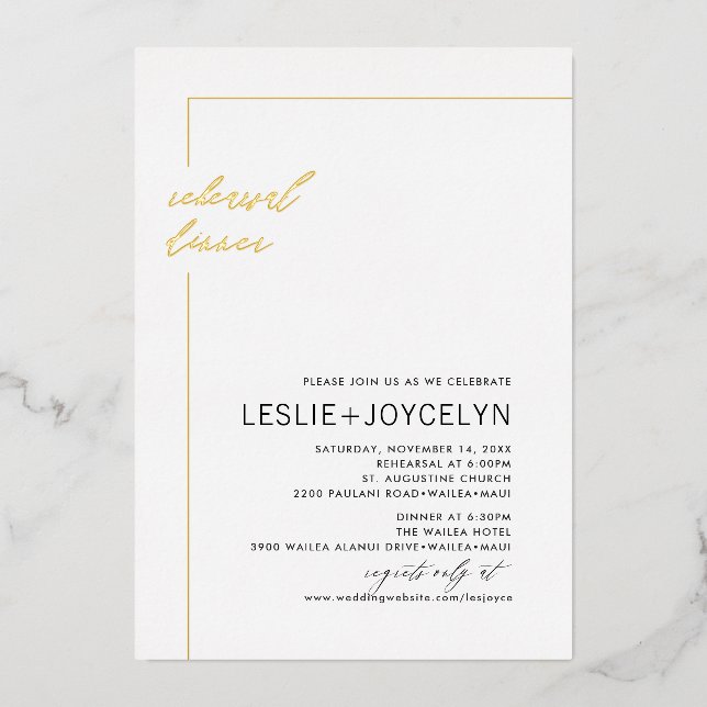 PixDezines Modern Minimal Rehearsal Dinner (Front)