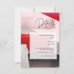 PixDezines Modern Watercolor Red Black Details RSVP Card