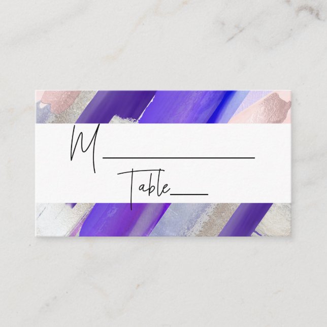 PixDezines Moderne Aquarelle violet Cartes de Plac (Devant)