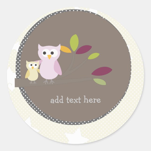 PixDezines Mommy+baby for a baby shower Classic Round Sticker (Front)