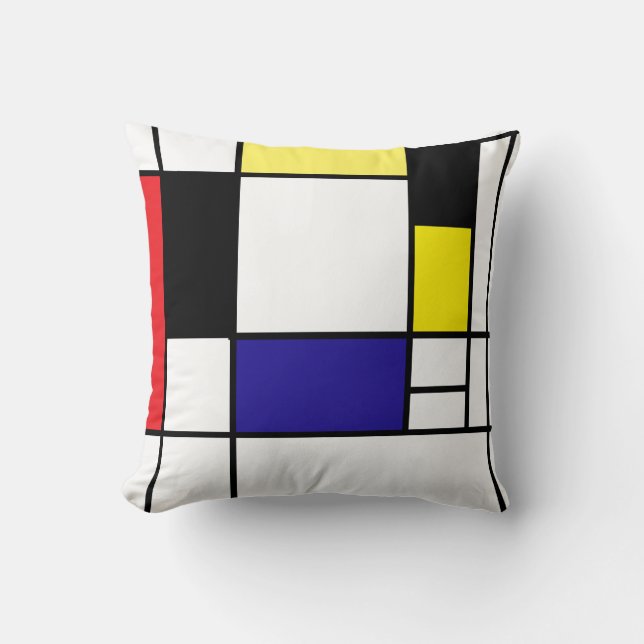 PixDezines Mondrian Arts 1/diy background Throw Pillow (Front)