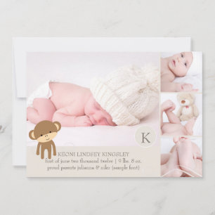 PixDezines monkey photos birth announcement