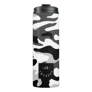 PixDezines Monogram Arctic Snow Camouflage Thermal Tumbler
