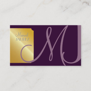 PixDezines Monogram Business Card en retro colours