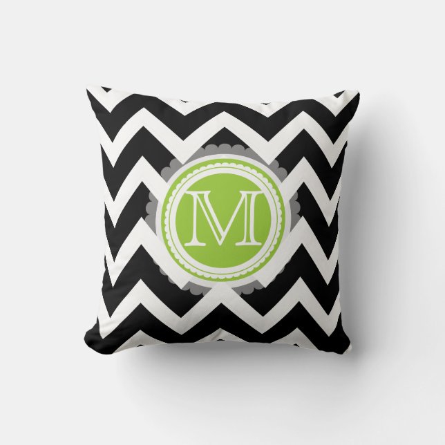 PixDezines monogram chevron pattern/diy colours Throw Pillow (Front)