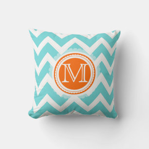 PixDezines monogram chevron pattern/diy colours Throw Pillow