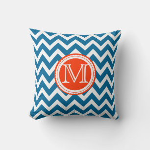 PixDezines monogram diy colour chevron pattern Throw Pillow