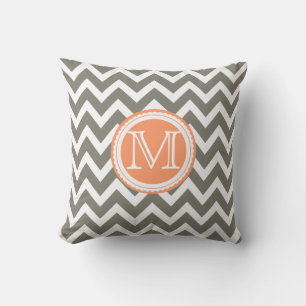 PixDezines monogram diy colour chevron pattern Throw Pillow