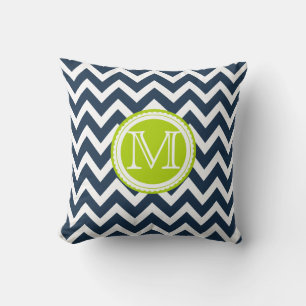 PixDezines monogram diy colour chevron pattern Throw Pillow
