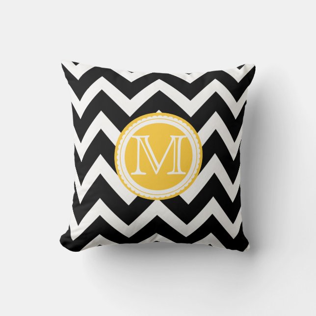 PixDezines monogram diy colour chevron pattern Throw Pillow (Front)