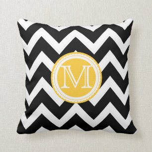 PixDezines monogram diy colour chevron pattern Throw Pillow